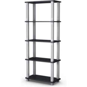 étagère de Rangement à 5 Niveaux-60x29,5x144,5CM,Charge 20KG/Couche,avec Sangle Anti-Basculement,pour Cuisine/Atelier,Noir