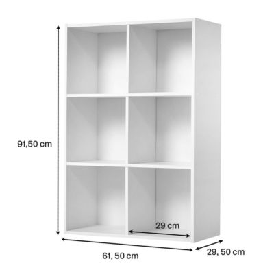 Étagère de rangement 6 cases - H91,5 x L61,5 cm