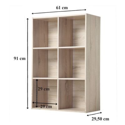Étagère de rangement 6 cases - H91,5 x L61,5 cm
