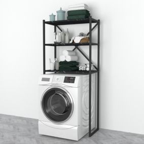 Étagère de salle de bain Askersund 160 x 66 x 34 cm marbre noir en.casa