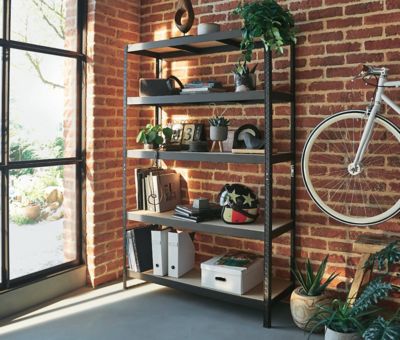 etagere metal antique 5 tabettes l 180 x h 120 x p 40 cm castorama
