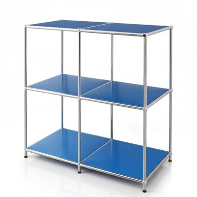 Étagère métal chromé design épuré, Concept Epuré MK-027, 78  x 40  x 82 cm, Bleu