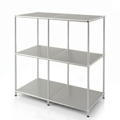 Étagère métal chromé design épuré, Concept Epuré MK-027, 78 x 40 x 82 cm, Gris