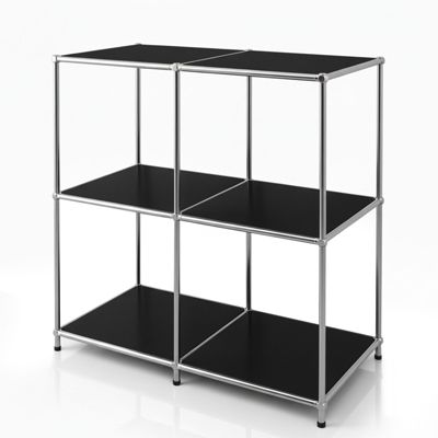 Étagère métal chromé design épuré, Concept Epuré MK-027, 78  x 40  x 82 cm, Noir