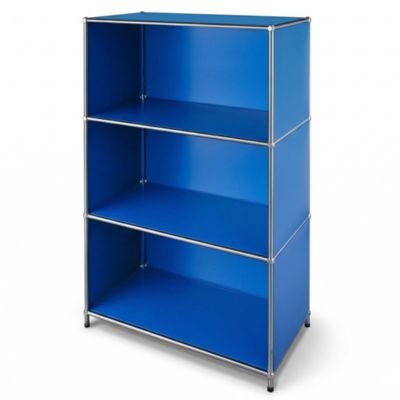 Étagère métal chromé design épuré, Concept Epuré MK, 101, 120 x 40 x 75, 4 niveaux, Bleu