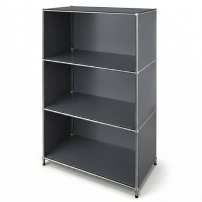 Étagère métal chromé design épuré, Concept Epuré MK, 101, 120 x 40 x 75, 4 niveaux, Gris