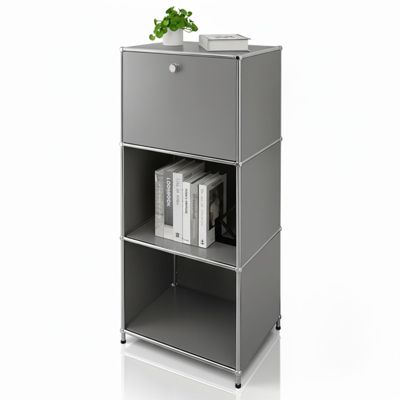 Étagère métal chromé design épuré, Concept Epuré MK-107 L50 x P40 x H121 cm, Gris
