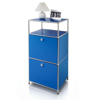Étagère métal chromé design épuré, Concept Epuré MK-120 : 4 étages, L50 x P40 x H103 cm, Bleu