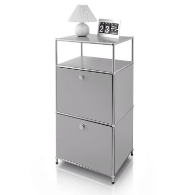 Étagère métal chromé design épuré, Concept Epuré MK-120 : 4 étages, L50 x P40 x H103 cm, Gris