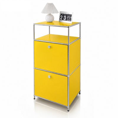 Étagère métal chromé design épuré, Concept Epuré MK-120 : 4 étages, L50 x P40 x H103 cm, Jaune