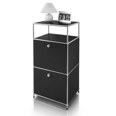Étagère métal chromé design épuré, Concept Epuré MK-120 : 4 étages, L50 x P40 x H103 cm, Noir