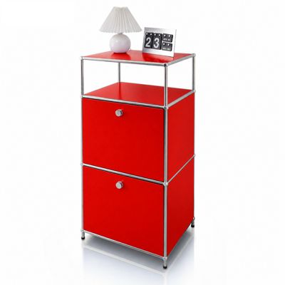 Étagère métal chromé design épuré, Concept Epuré MK-120 : 4 étages, L50 x P40 x H103 cm, Rouge