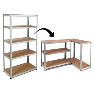 Étagère métal de rangement garage, atelier L.90 x P. 40 x H.180 cm  875 kg  avec 5 niveaux