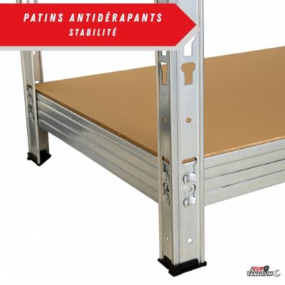 Étagère métal de rangement pour garage, atelier, sous sol avec 4 étages- Capacité 1400 kg - L. 237 x P. 60 x H. 200 cm