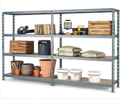 Etagere Metal Double 180 X 290 X 50 Cm Castorama Étagère métallique adaptée au stockage d'objets lourds dans le garage, le cellier, etc.structure en acier galvanisé et tablette en aggloméré pefc, épaisseur : etagere metal double 180 x 290 x 50 cm
