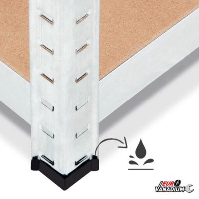 Étagère métal rangement charges lourdes - max 960 kg -12 plateaux - L.210 x P. 30 x H.150 cm