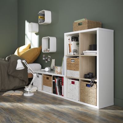 Étagère modulable 3 cubes coloris blanc et chêne Castorama