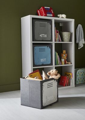 etagere modulable 6 cubes coloris blanc cendre castorama