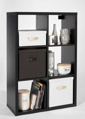 etagere modulable 6 cubes coloris noir mat castorama