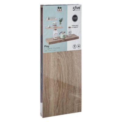 Étagère murale 60cm "Fixy" effet bois naturel - 5five