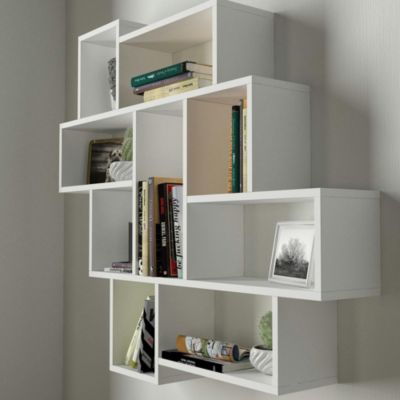 Étagère murale blanche design - 9 niches ouvertes MARFA