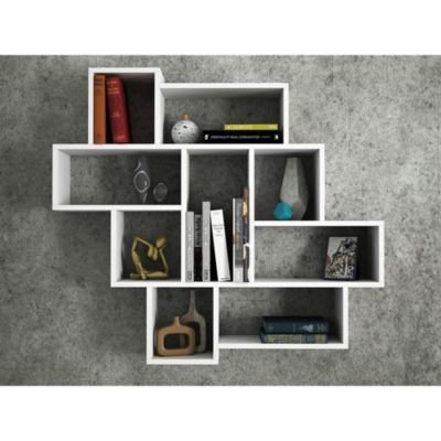 Étagère murale blanche design - 9 niches ouvertes MARFA