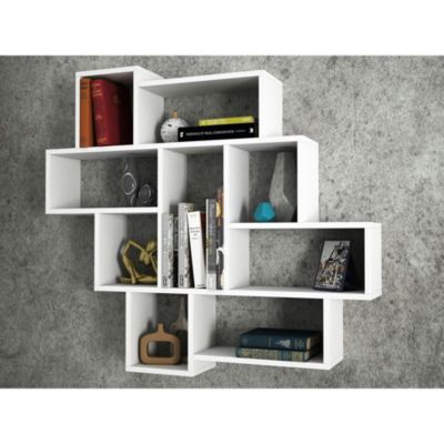 Étagère murale blanche design - 9 niches ouvertes MARFA
