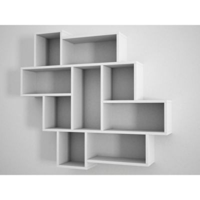 Étagère murale blanche design - 9 niches ouvertes MARFA