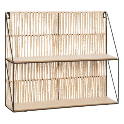 Étagère murale "Cosy" corde et métal 48x40cm - ATMOSPHERA CREATEUR D'INTERIEUR