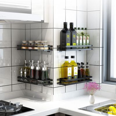 Étagère Murale de Cuisine sans perçage de 40 cm noir