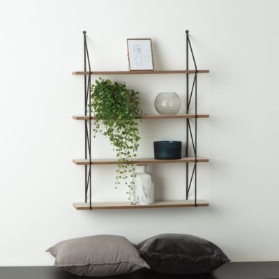 Étagère murale "Iris" bois et métal 60x80cm - ATMOSPHERA CREATEUR D'INTERIEUR