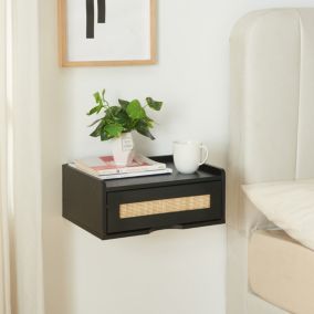 Étagère murale Ljuredsoo 40 x 30 x 17 cm noir aspect rotin en.casa