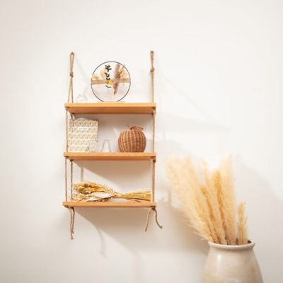 Étagère murale "Lourmarin" hévéa 60x105cm - ATMOSPHERA CREATEUR D'INTERIEUR