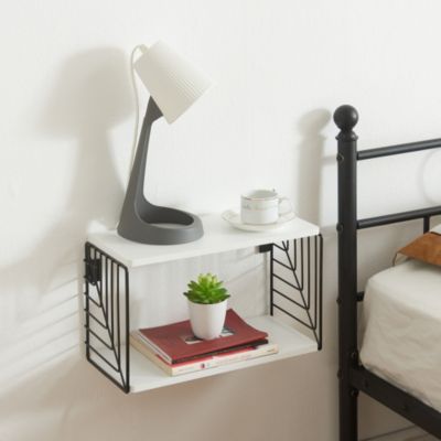 Étagère murale Moss 39 x 18 x 23 cm noir blanc en.casa