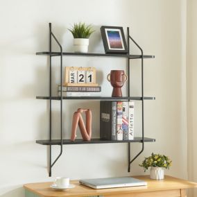 Étagère murale Oestfold 100 x 80 x 21 cm noir en.casa