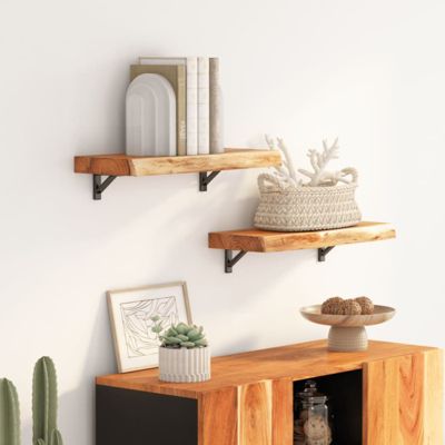 Étagère murale rectangulaire massif acacia bordure assortie | Castorama
