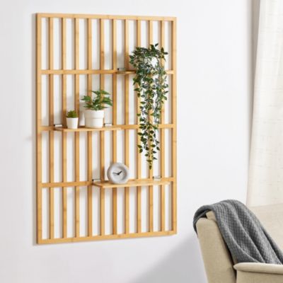 Étagère murale Roest bambou 120 x 80 x 13 cm naturel en.casa