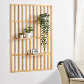 Étagère murale Roest bambou 120 x 80 x 13 cm naturel en.casa