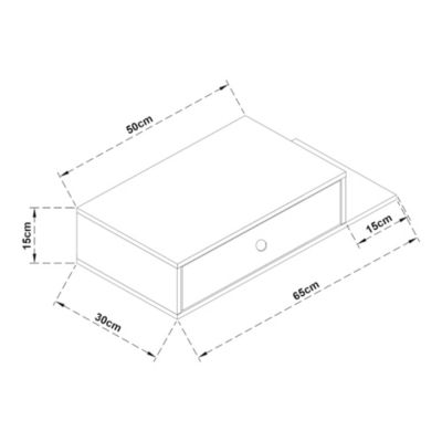 Étagère murale Stor 65 x 30 x 15 cm noir en.casa