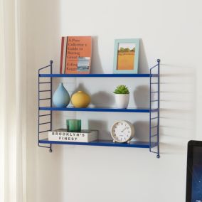 Étagère murale Strängnäs à 3 niveaux modulables 50 x 60 x 15 cm bleu en.casa