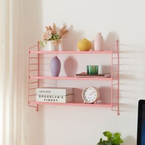 Étagère murale Strängnäs à 3 niveaux modulables 50 x 60 x 15 cm rose en.casa