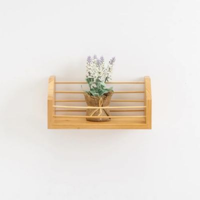 Étagère murale. étagère à accrocher au mur en bois de peuplier verni - Longueur 30 x Largeur 12 x Hauteur 14 cm