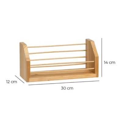 Étagère murale. étagère à accrocher au mur en bois de peuplier verni - Longueur 30 x Largeur 12 x Hauteur 14 cm