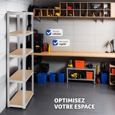 Étagère pour charges lourdes structure en acier galvanisé argent