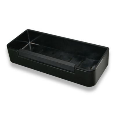 Étagère Tablette murale de salle de bains douche et bain avec raclette de douche intégrée - DK619 - Noir (mat)
