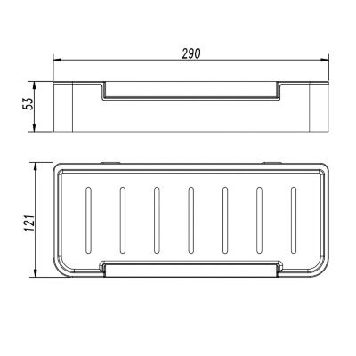 Étagère Tablette murale de salle de bains douche et bain avec raclette de douche intégrée - DK619 - Noir (mat)