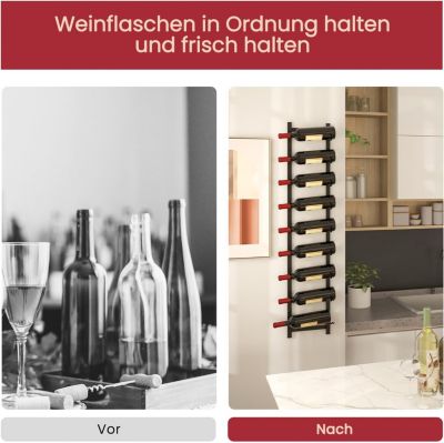 Porte-vin Mural HOME ZONE – Bois Foncé – Pour 6 Bouteilles – Neuf