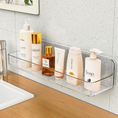 Étagères de douche, organisateur de douche en Plastique transparent adhésif, support de douche mural transparent sans perçage