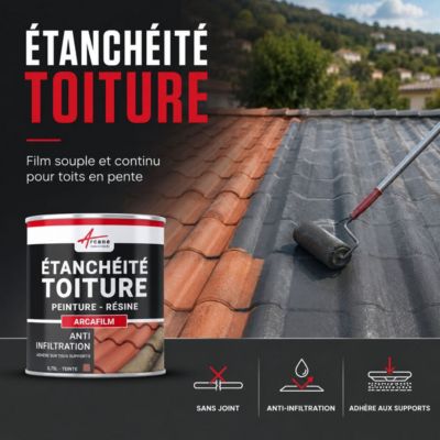 Étanchéité Toiture, Résine d'étanchéité colorée : ARCAFILM Tuile - 0.75 L - ARCANE INDUSTRIES
