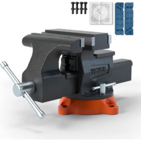 Étau Etabli Polyvalent Largeur Machoire 167 mm Atelier Enclume Fonte Ductile Ouverture Avant 165 mm Inverse 235 mm Base 360